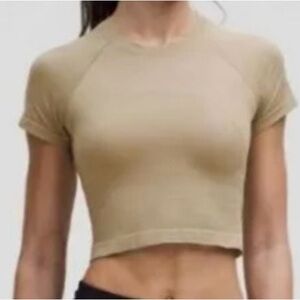 NWT Lululemon Swiftly Tech Cropped Short-Sleeve Shirt 2.0  Sheer Oak